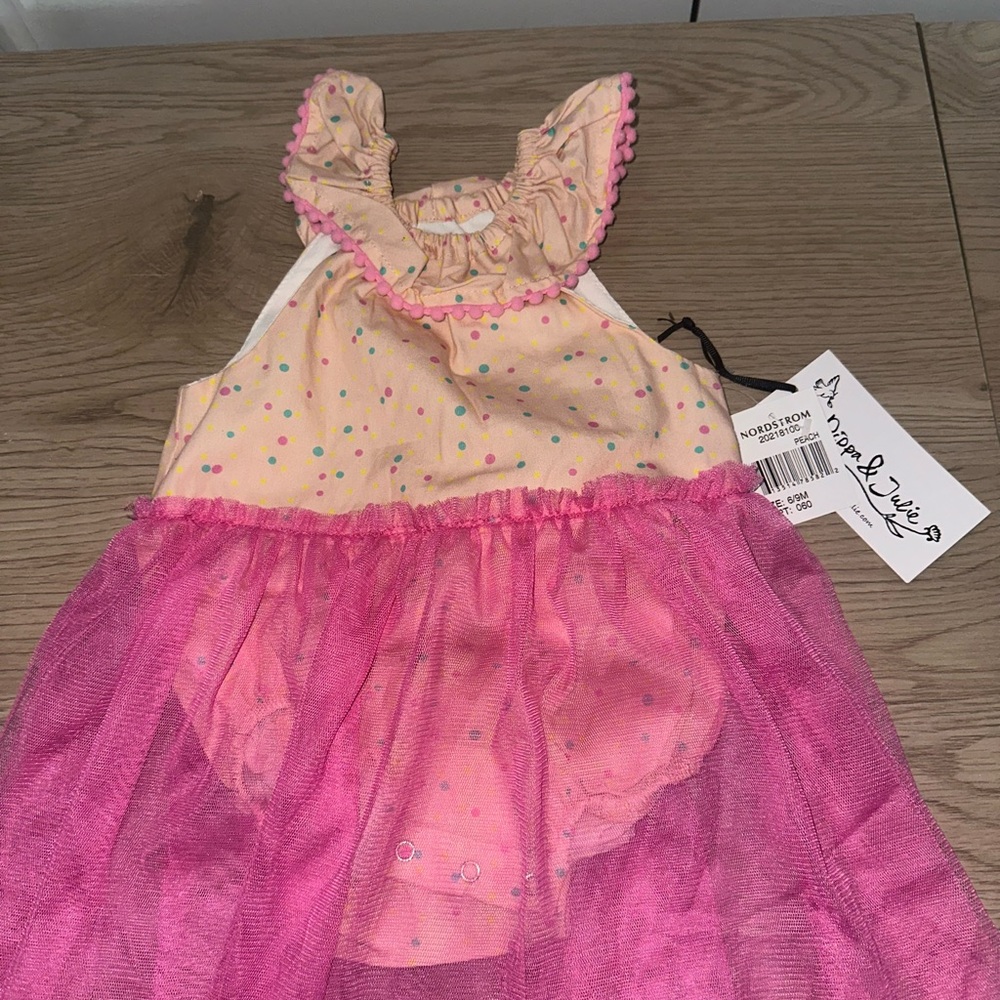 Pippa & Julie Pink and Cream Polka Dot Dress